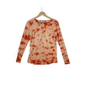 Sundance Henley‎ T-Shirt Tie Dye Womens Size M Casual Boho Outdoor Hippie